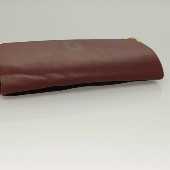CARTIER Must Line Clutch Bag Leather Bordeaux Gold - Picture 5 of 15